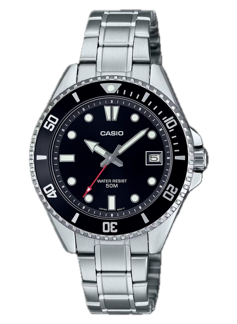CASIO Enticer Unisex Analog Black Dial Watch MDV-10D-1A1VDF - Image 1