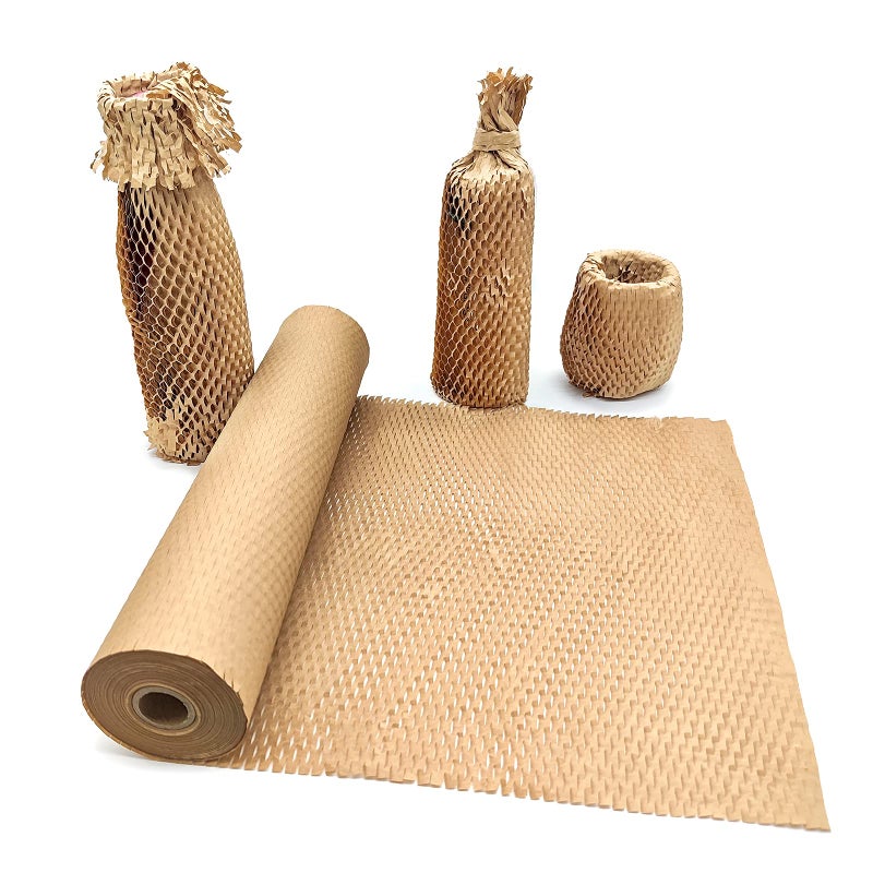 Aspamms Honeycomb Packing Paper, 15" x 131' Packing Paper Substitute Alternative for Bubble Cushioning Wrap for Moving Shipping Packaging, Recyclable Moving Supplies Bubble Packing Wrap Protective Roll - Image 1