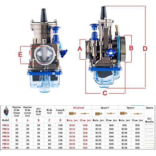 QXBER PWK 21mm Carburetor Universal Motorcycle Power Carburetor for 50cc to 110cc Engine Racing ATV Parts Quad Dirt Bike Go Kart Off Road Scooters - Image 3