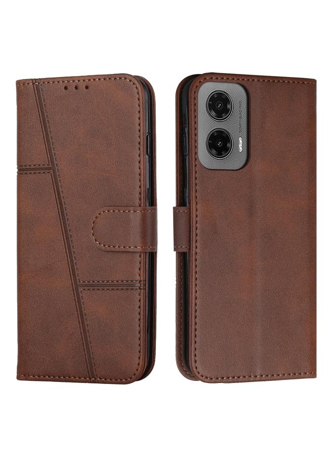 S-TOP Case For Motorola Moto G35 Stitching Calf Texture Buckle Leather Phone Case - Image 1