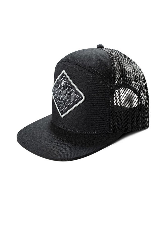 ARIAT Men's Diamond Screen Printed Patch Cap Black - Image 1
