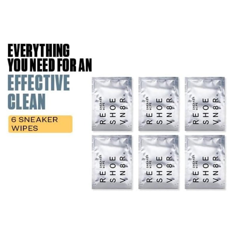 RESHOEVN8R Original Shoe Cleaning Kit â€“ Sneaker Cleaner with 4oz Solution, Medium Bristle Brush & 6 Sneaker Wipes â€“ Safe for Canvas, Mesh, Knit, Leather, Nubuck, Plastic & Rubber Shoes - Image 5