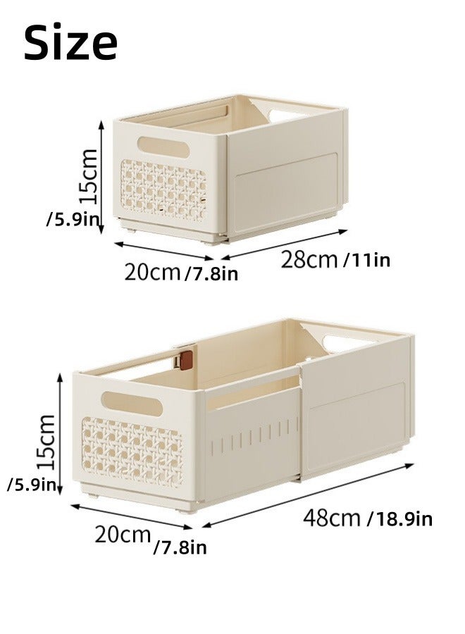 MLADEN Retractable Storage Box Closet Storage Box Organizer, Adjustable Expandable Clothes Storage Box,Stackable Plastic Drawer Storage Box,Multifunctional Organizer and Storage Bins, Cube Storage Bin for Clothes Wardrobe Home Bedroom Office,1 Pack - Image 2