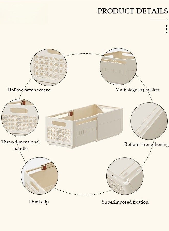 MLADEN Retractable Storage Box Closet Storage Box Organizer, Adjustable Expandable Clothes Storage Box,Stackable Plastic Drawer Storage Box,Multifunctional Organizer and Storage Bins, Cube Storage Bin for Clothes Wardrobe Home Bedroom Office,1 Pack - Image 4