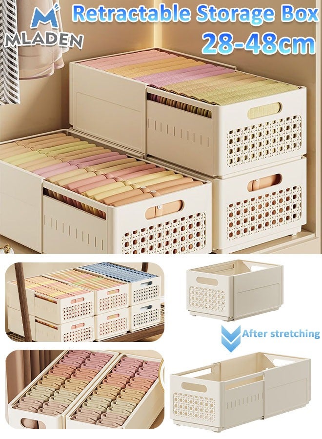 MLADEN Retractable Storage Box Closet Storage Box Organizer, Adjustable Expandable Clothes Storage Box,Stackable Plastic Drawer Storage Box,Multifunctional Organizer and Storage Bins, Cube Storage Bin for Clothes Wardrobe Home Bedroom Office,1 Pack - Image 1