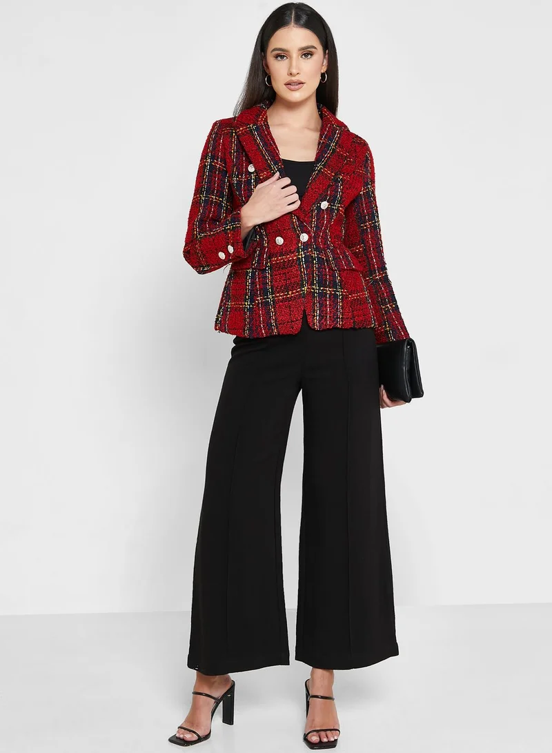 ELLA Checked Tweed Blazer
