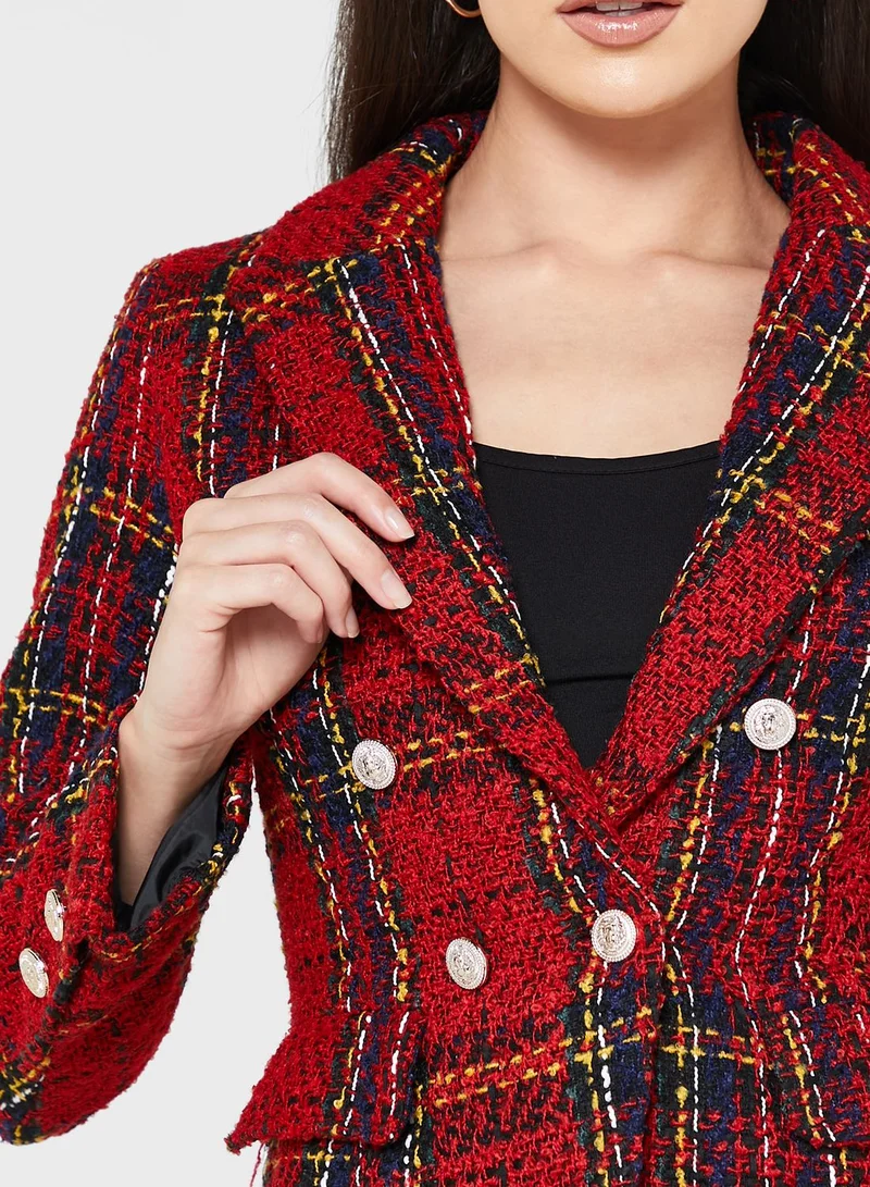 ELLA Checked Tweed Blazer