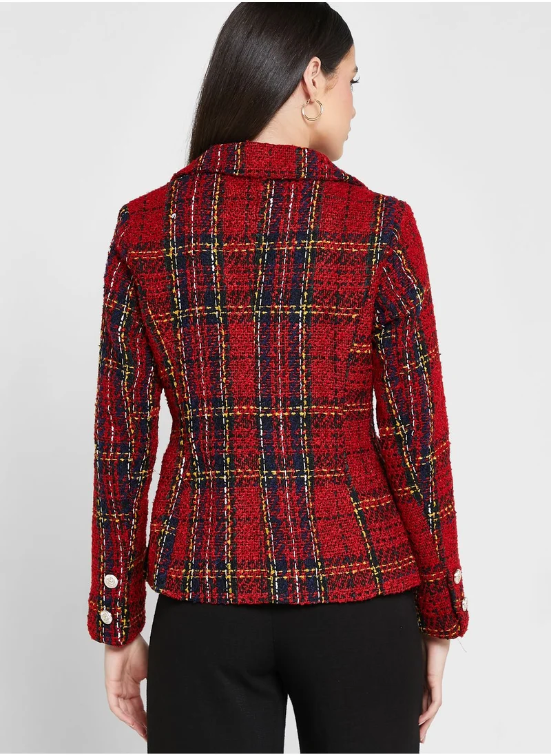 ELLA Checked Tweed Blazer