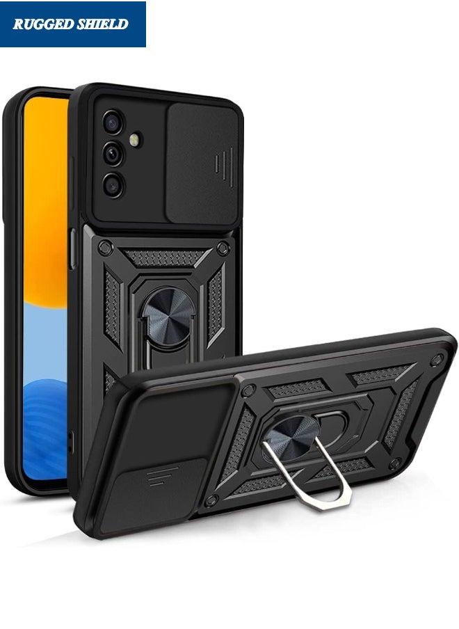 RUGGED SHIELD HUAWEI Nova Y71/Y70 Back Cover, Nova Y71/Y70 Case with Slide Camera Cover, Heavy Duty Shockproof Phone Case Cover with Ring Kickstand for HUAWEI Nova Y71/Y70 4G, Black  - Image 1