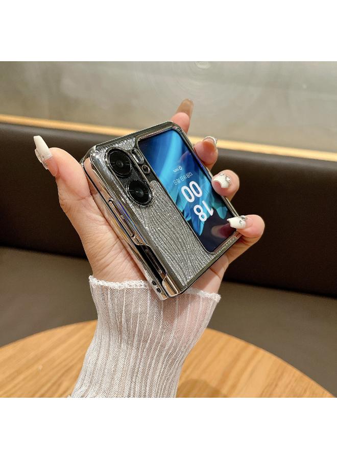 S-TOP Case For OPPO Find N2 Flip PC Side Buckle+Ripples Glitter Paper Full Coverage Phone Case - Image 3