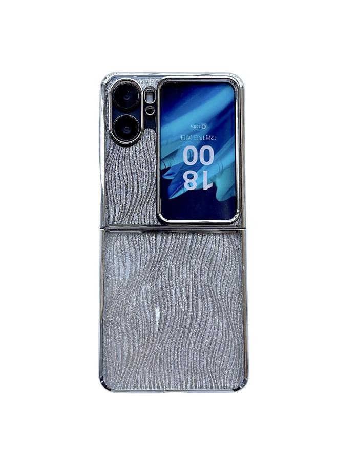 S-TOP Case For OPPO Find N2 Flip PC Side Buckle+Ripples Glitter Paper Full Coverage Phone Case - Image 1
