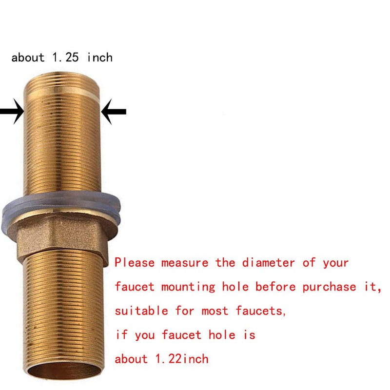 Weirun Faucet Nipple with Locking Nut and Washers 6 inch Extra Length Shank Nuts Faucet Tap Extension Threaded Pipe Mounting Hardware Part 15cm - Image 4