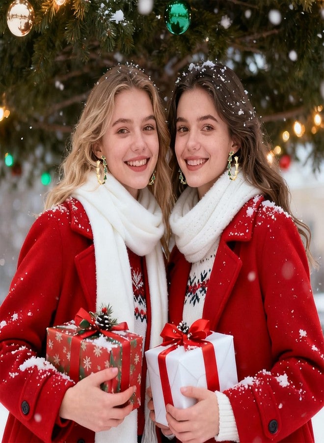 BVGA Christmas Tree Earrings for Women Xmas Tree Charm Gold Hoop Earrings Christmas Party Jewelry Accessories Outfits Holiday Jewelry Favor Gifts Xmas Tree - Image 3