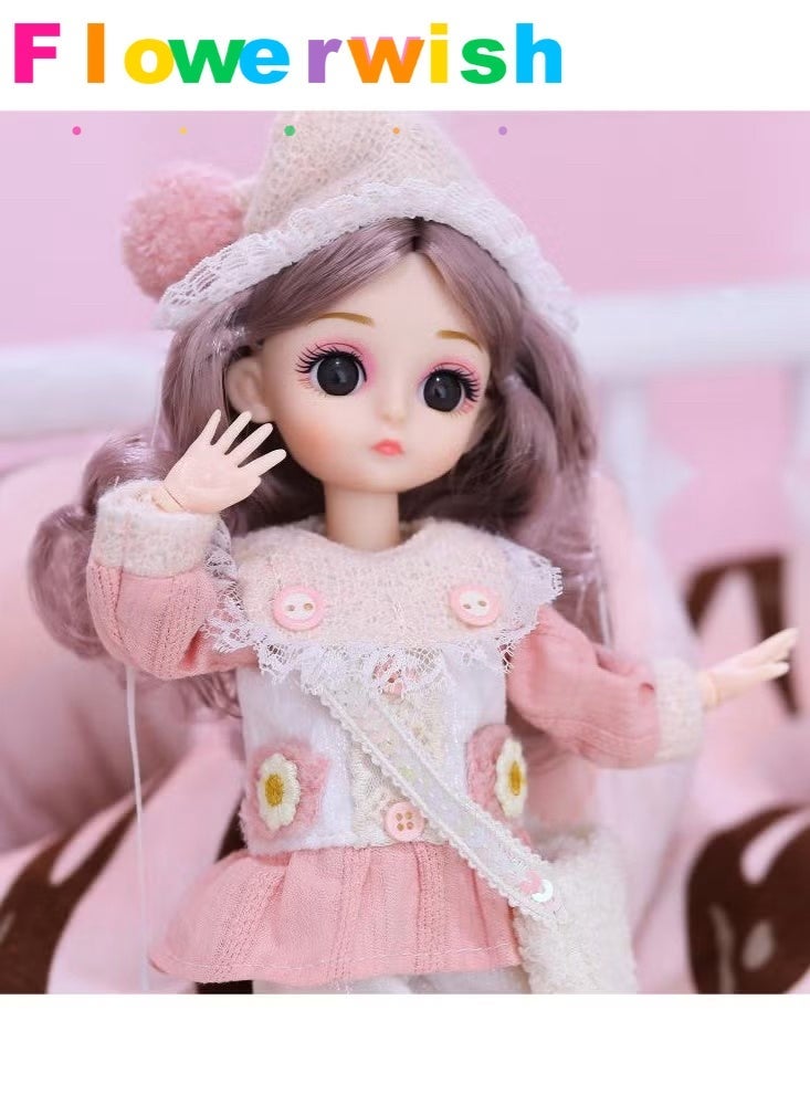 Flowerwish 30cm Barbie Doll Toy Girl Dress up Doll Pink - Image 1