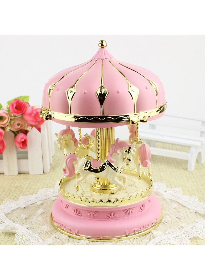Light Carousel Music Box Music Box Eight Music Box Creative Crafts Interior Decoration Ornaments  - Image 2