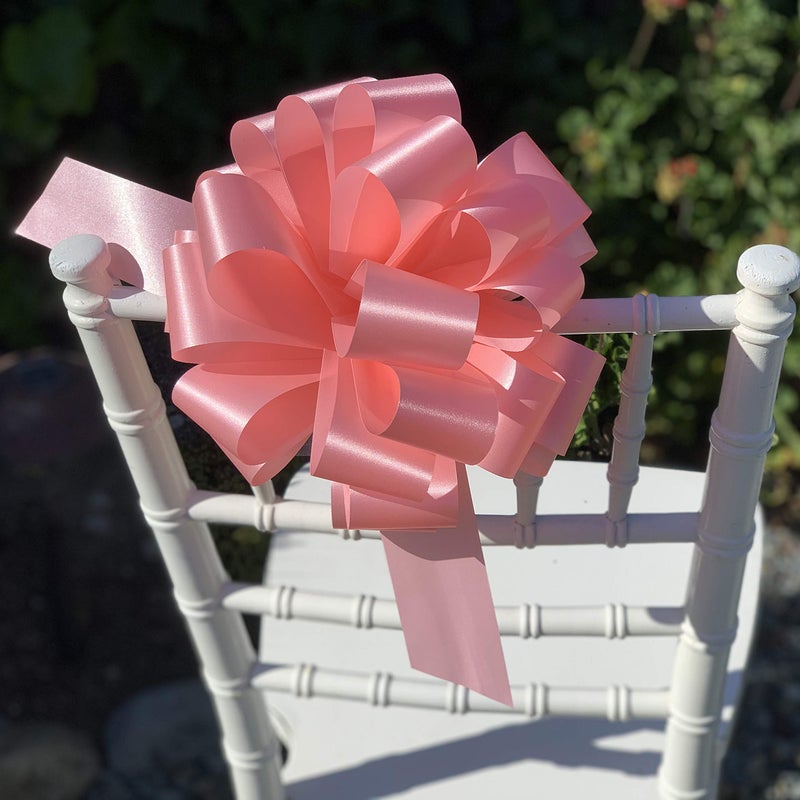 GiftWrap Etc Large Rose Petal Pink Ribbon Pull Bows - 9" Wide, Set of 6, Baby Shower, Gift Bows, Gender Reveal, Birthday, Breast Cancer Awareness Ribbons, Christmas, Valentine's Day, Easter - Image 4
