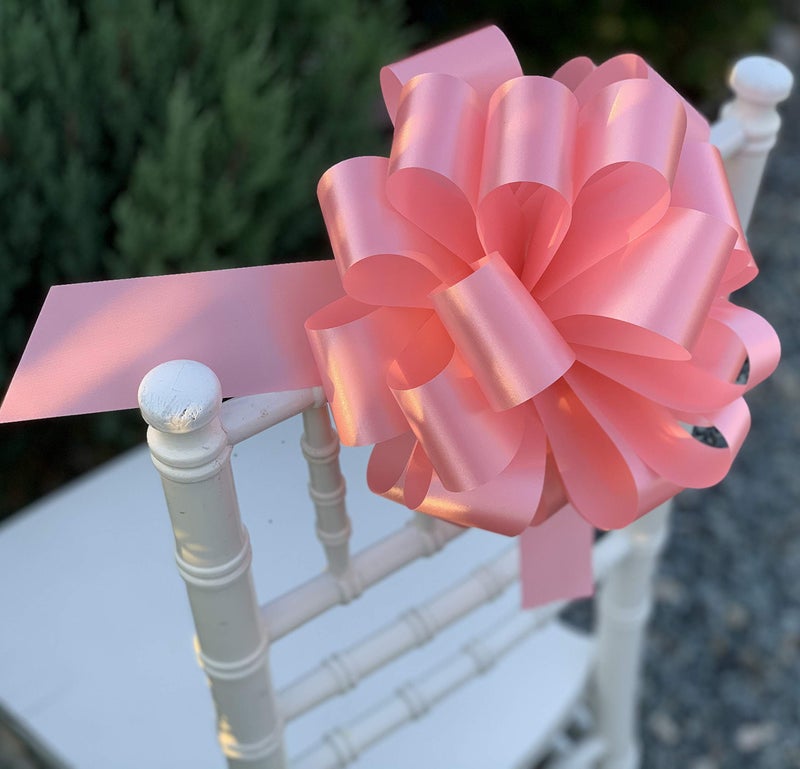 GiftWrap Etc Large Rose Petal Pink Ribbon Pull Bows - 9" Wide, Set of 6, Baby Shower, Gift Bows, Gender Reveal, Birthday, Breast Cancer Awareness Ribbons, Christmas, Valentine's Day, Easter - Image 5