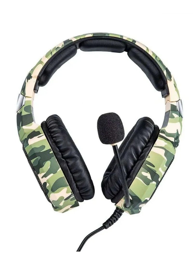 ONIKUMA K8 Stereo Gaming Headset with Mic and Controls for PC, PS4, Xbox and Mobiles (Camouflage Green) - Image 3