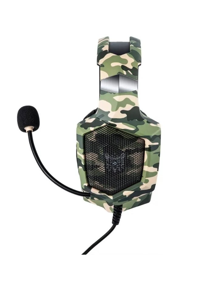 ONIKUMA K8 Stereo Gaming Headset with Mic and Controls for PC, PS4, Xbox and Mobiles (Camouflage Green) - Image 2