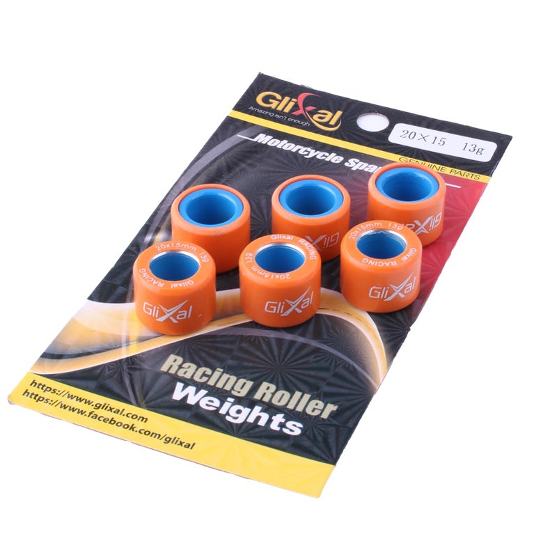 مجموعة أوزان رولر فاريتور عالية الأداء 20X15 مم من غليكسال لدرجات هوندا PCX 125 150 بولاريس RZR 200 SYM سوزوكي كيمكو فيسبا سكوتر كوادز ATV UTV 13 جرام