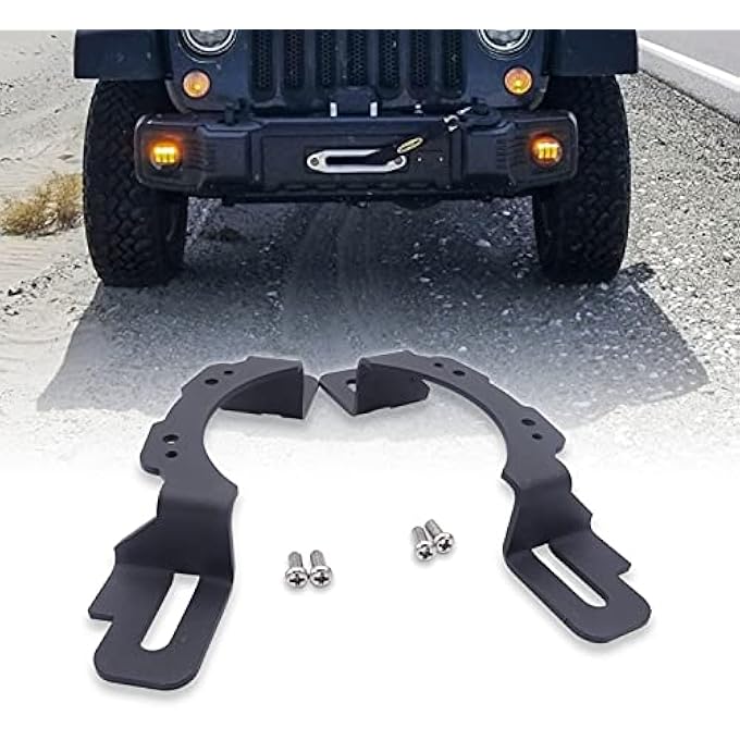 Wsays Xjmoto 4 Inch Led Fog Light Front Bumper Mounting Brackets Adapter Compatible With 20132018 Jeep Wrangler Hard Rock Rubicon X10Th Anniversary Editions75Th Anniversary Edition 20182023 Wrangler Jl - Image 1