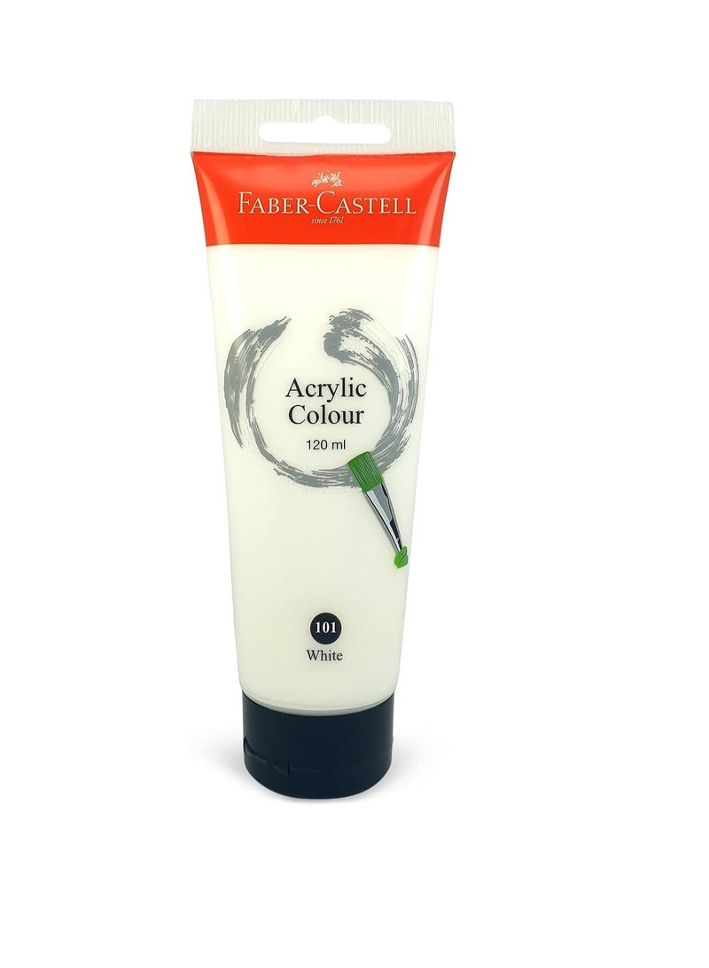 FABER-CASTELL Acrylic Color Paint 120ml White - Image 1