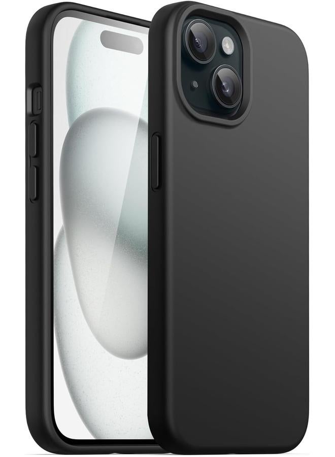 Jetech Silicone Case For Iphone 15 6.1 Inch Silky Soft Touch Full Body Protective Phone Case Shockproof Cover Black - Image 1