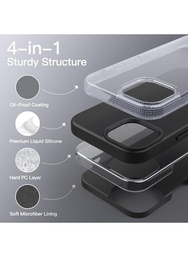 Jetech Silicone Case For Iphone 15 6.1 Inch Silky Soft Touch Full Body Protective Phone Case Shockproof Cover Black - Image 3