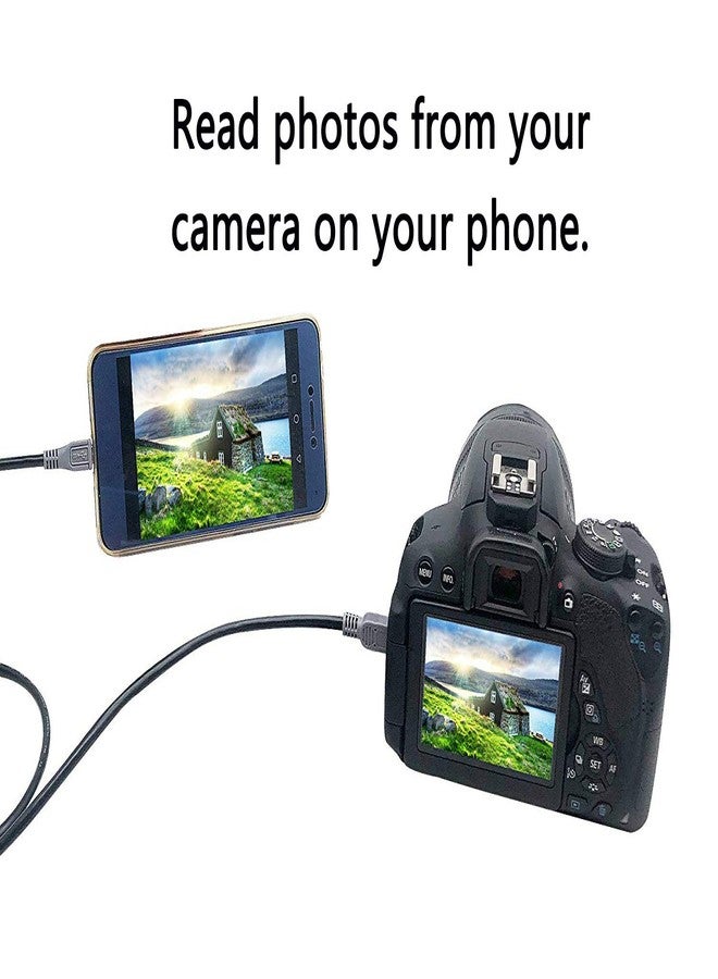 CERRXIAN USB OTG Cable - Black, USB Micro Male to Mini Male OTG Cable (Black) (1m) - Image 4