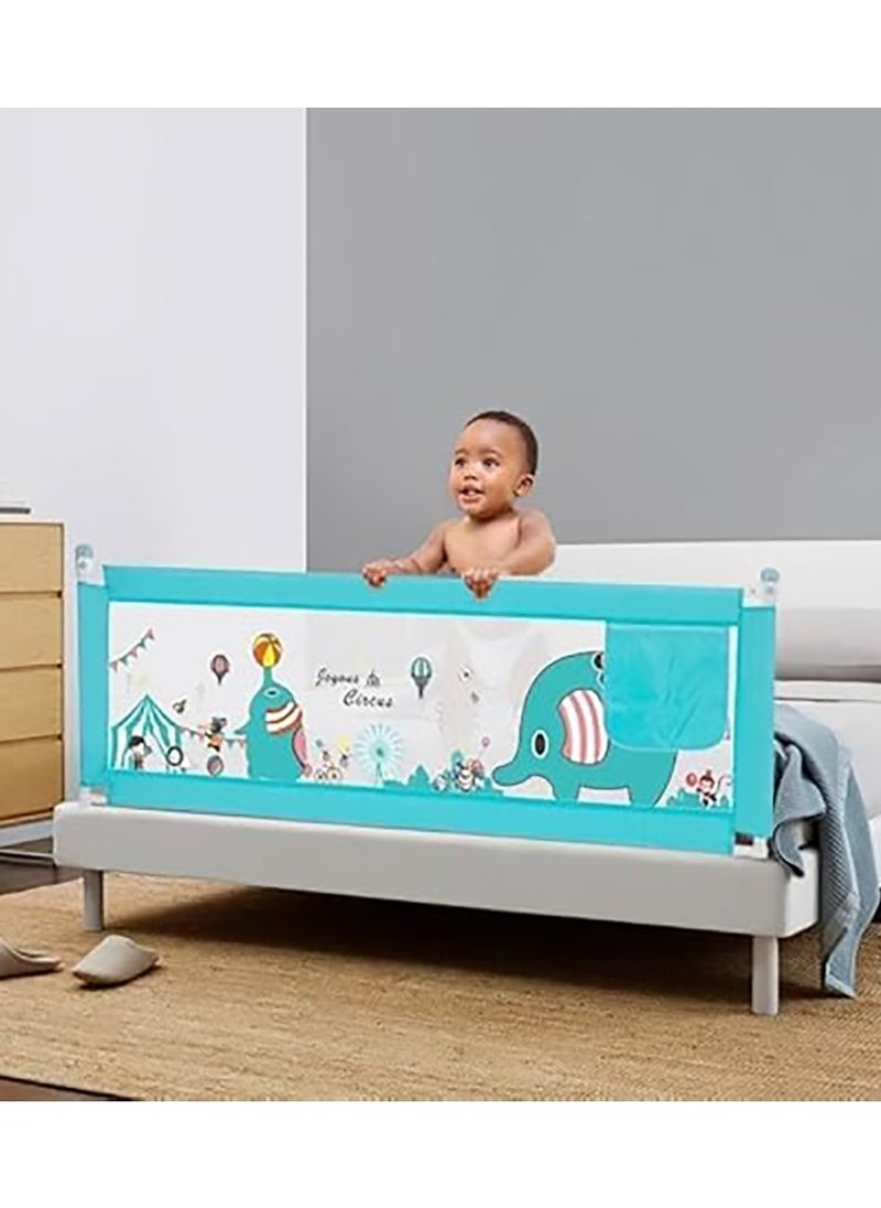 Generic Bed Rail Portable Safety Guard for Baby, Toddlers Protection Guardrail for Kids/Child, Vertical Lift,for Single Bed Double Bed (1 Side) Bed guard (Color : blue, Size : 180cm)  - Image 1