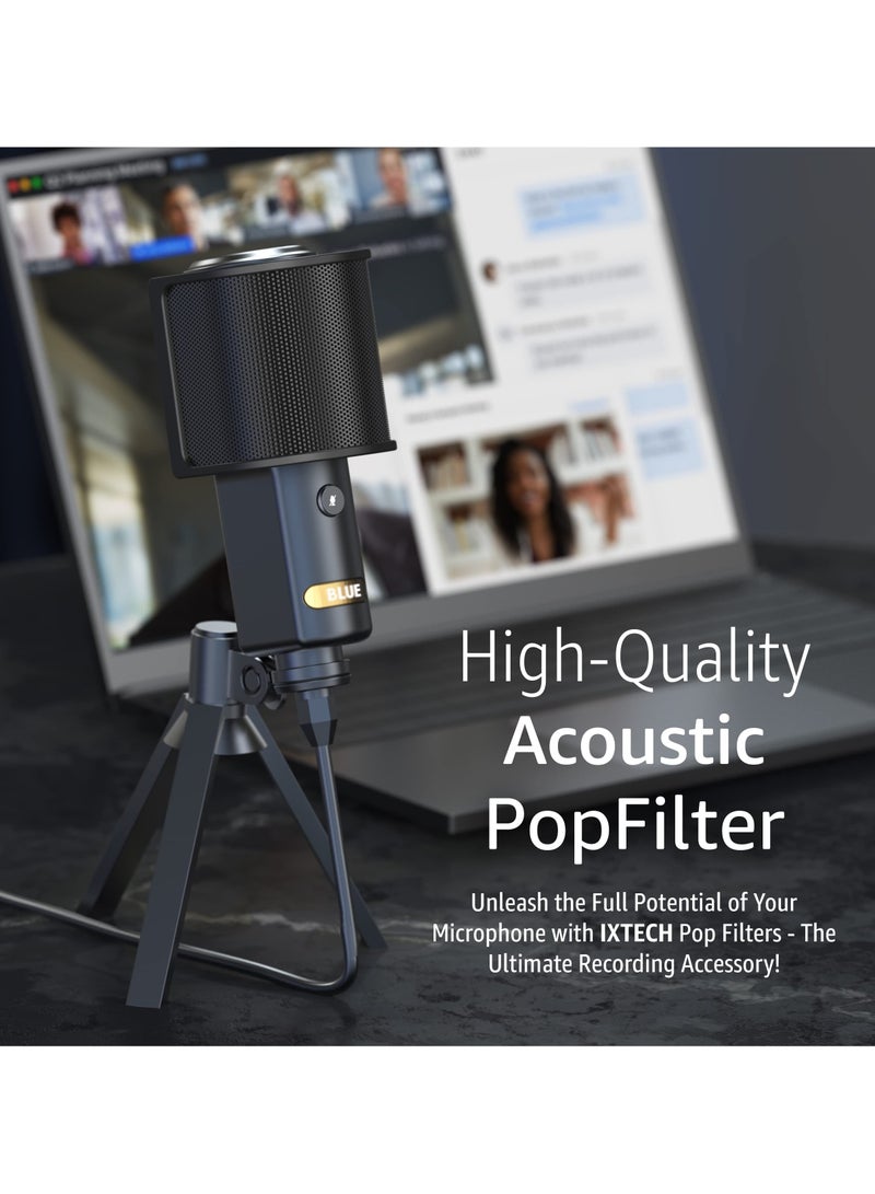 SYOSI Microphone Pop Filter, Mic Pop Screen with Metal Mesh, Handheld Mic Windscreen Cover Pop Shield, Noise Shield Microphone Accessories for Podcasts Recording Vlogging Streaming - Image 5