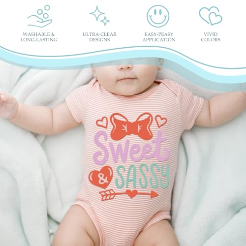 INCOK Funny Baby Quotes DTF Transfers Ready to Press - 30 Sheets Onesie Decorating Kit Baby Shower, Iron on Transfers for T Shirts Iron on Decals Patches for Bibs Bodysuit Pillow Cover DIY Gift - Image 3