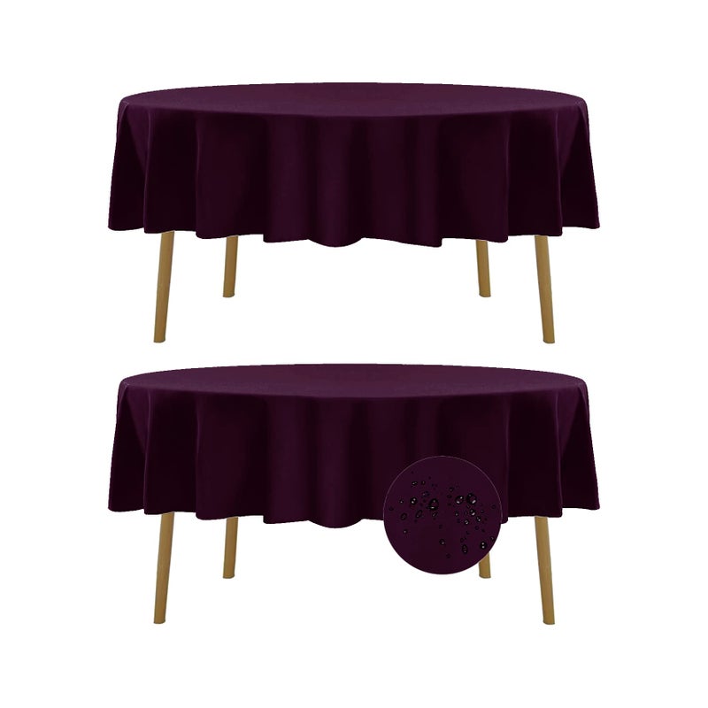 Fokitut 2 حزمة مقاومة للماء جولة المائدة 70 بوصة مقاومة وصمة عار على طاولة بوليستر طاولة القماش المائدة المائدة المائدة لمطبخ المطبخ حفل زفاف عشاء عشاء - Image 1