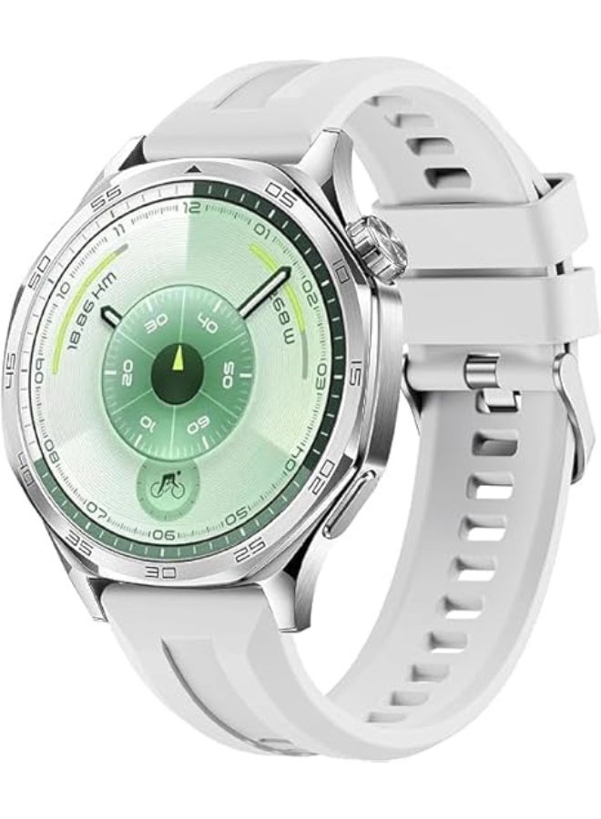 ECO Universal 22mm Silicone Watch Strap, Quick Release Watch Straps for Men and Women, Skin-friendly, Soft, Replacement Strap for 22mm Compatible with Amazfit/Huawei/MI/Fossil/samsung (White) - Image 1