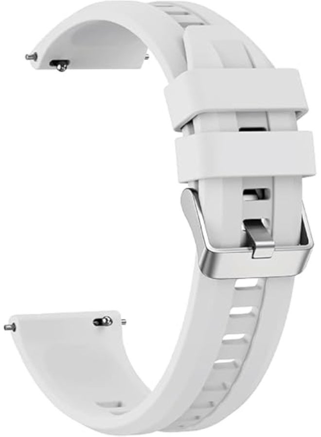 ECO Universal 22mm Silicone Watch Strap, Quick Release Watch Straps for Men and Women, Skin-friendly, Soft, Replacement Strap for 22mm Compatible with Amazfit/Huawei/MI/Fossil/samsung (White) - Image 2