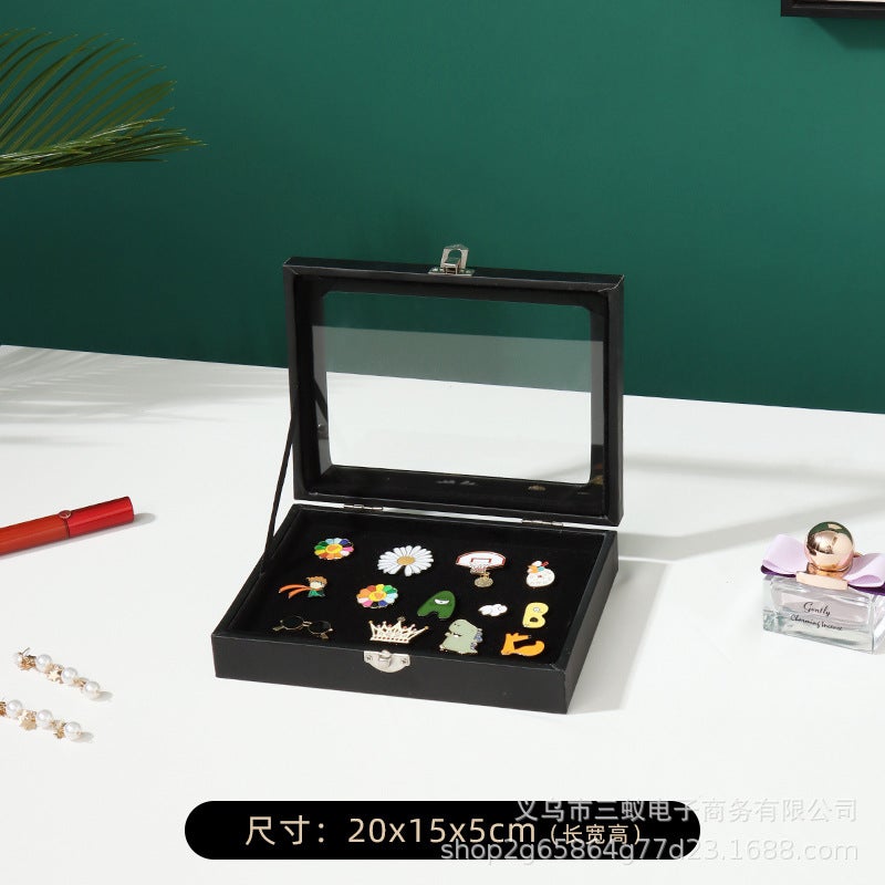 Metal Badge Storage Box Transparent Dustproof Cartoon Medal Jewelry Box Large Capacity Brooch Medal Display Box - Image 1