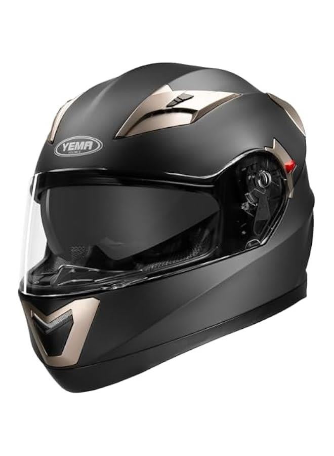 Arabest Helmet Motorcycle Full Face Helmet DOT Approved YM-829 Motorbike Street Bike Racing Helmet with Sun Visor for Adult,Youth Men and Women  - Image 1