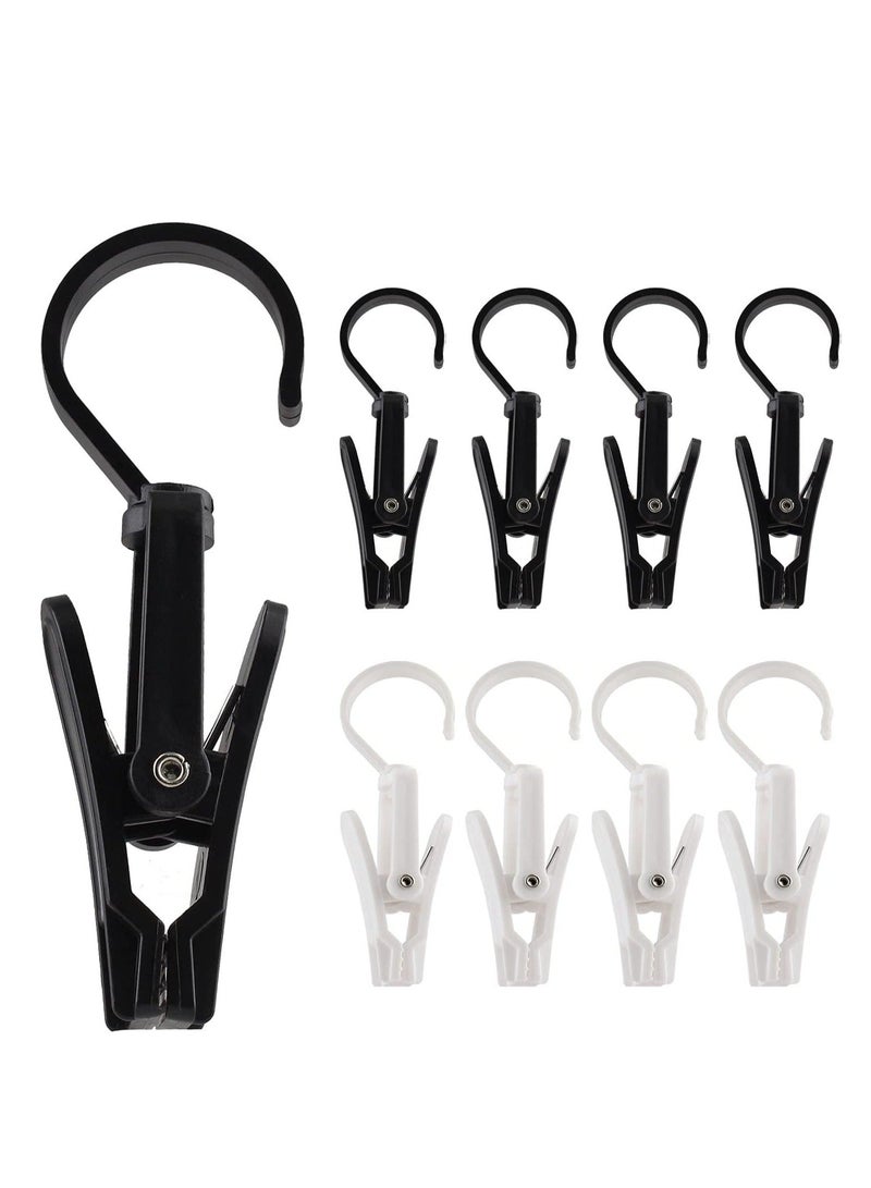 Laundry Hooks Clip Plastic Clothes Pins Super Strong Hanger Clips Swivel Hooks Clip for Clothing Store Home Office Workshop Swivel Laundry Clips Curtain Clips Clothes Pins White Black 20 PCS  - Image 1
