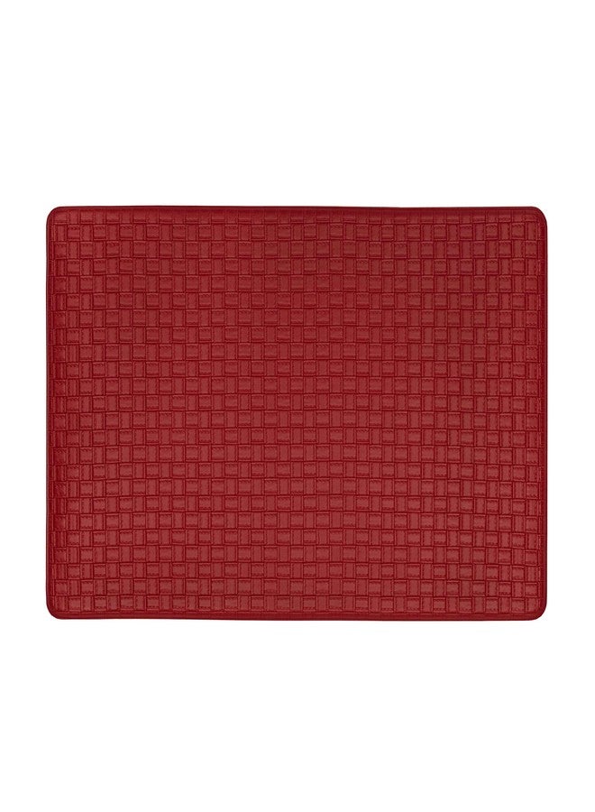 Achim Home Furnishings Woven-Embossed Faux-Leather Anti-Fatigue Mat - 18in x 30in - Lava - Image 1