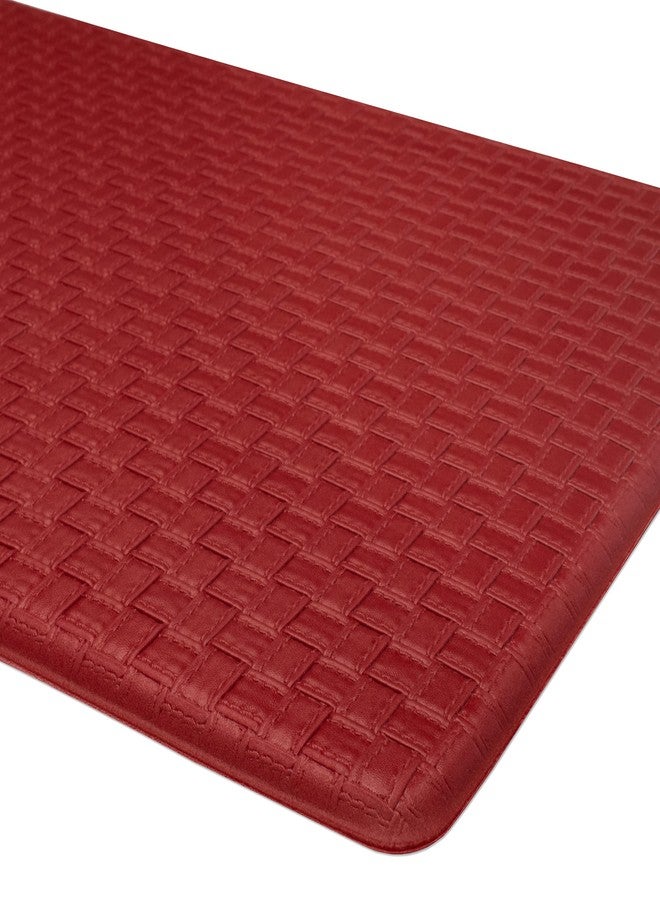 Achim Home Furnishings Woven-Embossed Faux-Leather Anti-Fatigue Mat - 18in x 30in - Lava - Image 4