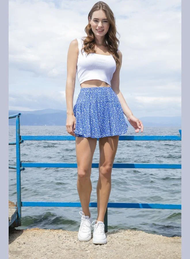 ليلا تنورة قصيرة نسائية بخصر مطاطي