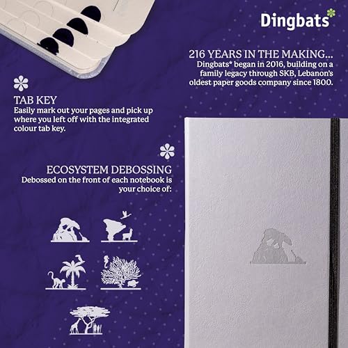 Dingbats* Notebooks Dingbats - Earth Dotted A5 Medium Notebook, Glicine Arctic - Hardcover - Cream 100gsm Ink-Proof Paper - Numbered Pages, Index & Key Pages - Image 2