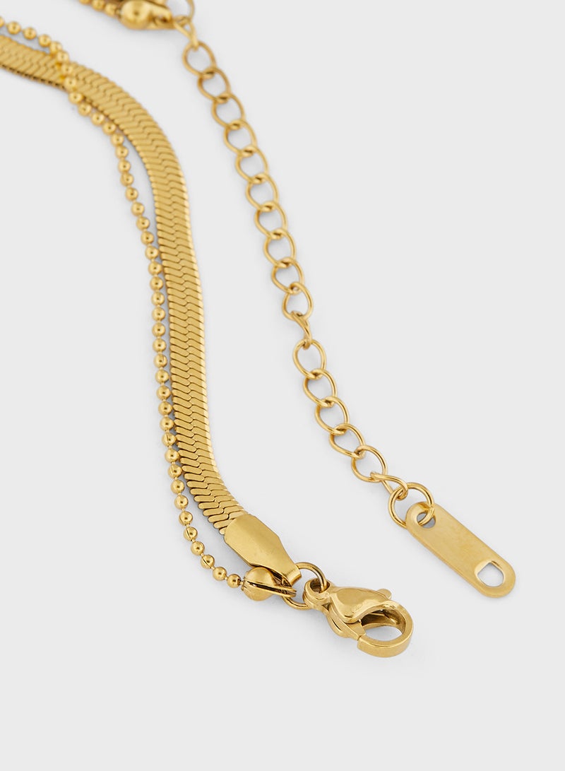 Ginger Layered Stainless Steel Anklet - Image 2