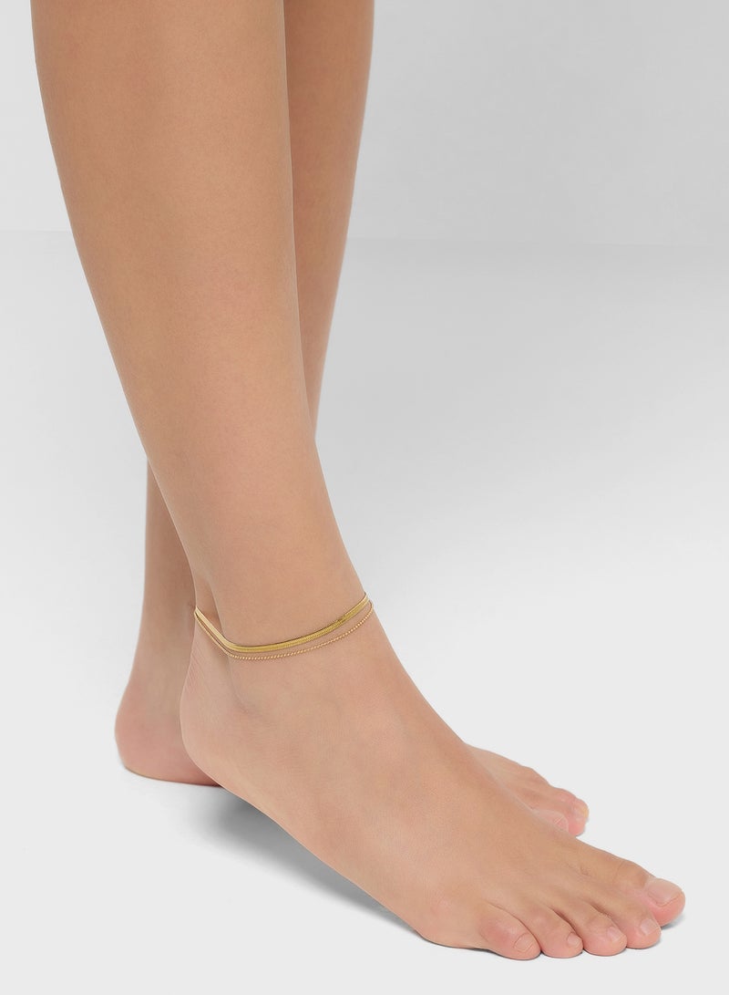 Ginger Layered Stainless Steel Anklet - Image 3