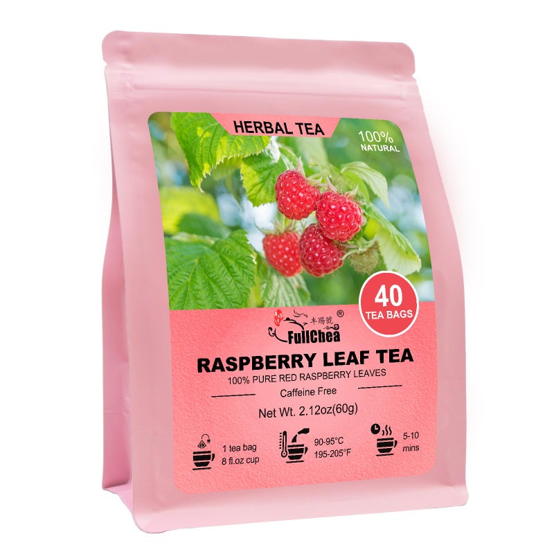 FullChea - Raspberry Leaf Tea Bag, 40 Teabags - Natural Pregnancy Tea - Pure Red Raspberry Leaf Herbal Tea - Non-GMO - Caffeine-free - Help Childbirth & Support Menstrual - Image 1