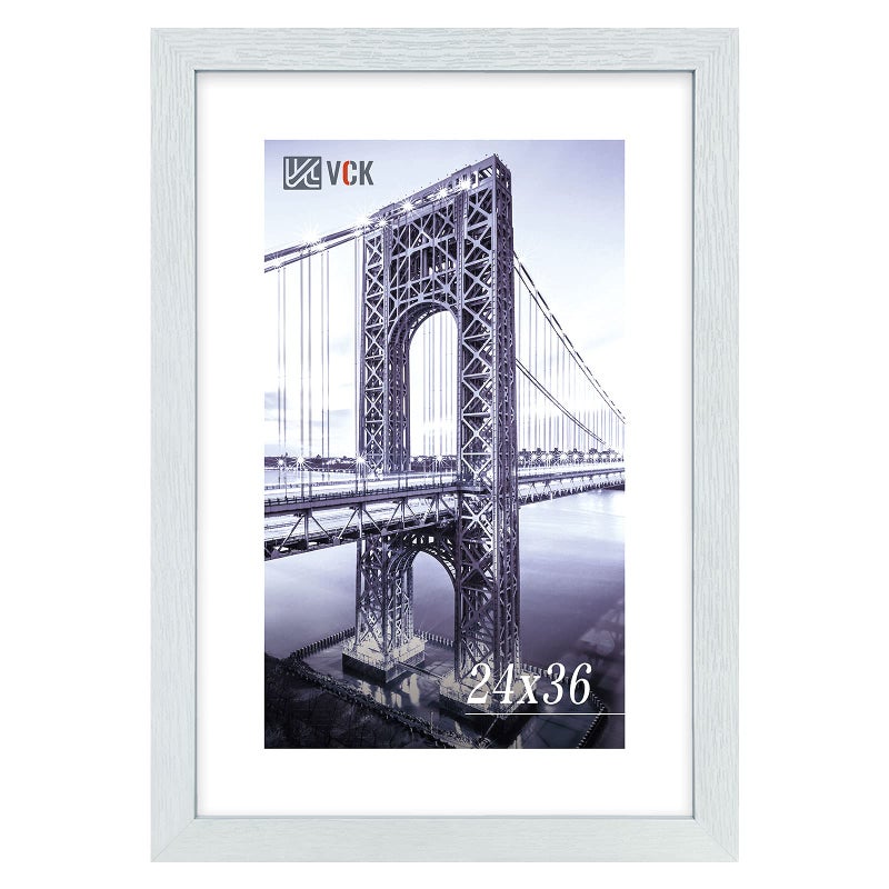 VCK 24x36 Picture Frame Exclusive Large White Poster Frame for Wall Gallery Home Office 1 Pack