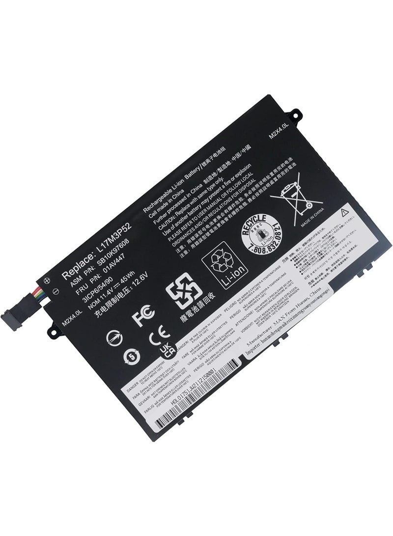 Laptop Battery Compatible for 24Wh Laptop Battery for 01AV445 L17C3P51 for Lenovo ThinkPad E14 E15 E480 E485 E490 E495 E580 E585 E590 E595 L17M3P52 - Image 3