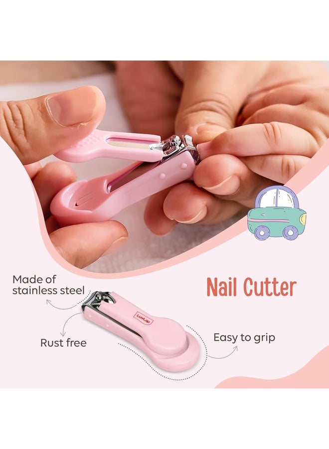 Luvlap Baby 4in1 Nail Grooming Set, Scissor, Clipper, Tweezer & Filer, Baby Grooming Kit, Baby Nail Scissor, Grooming Kit for New Born Baby, Baby Nail Cutter, New Born Grooming Kit, 4pcs, Pink, 0m+ - Image 5