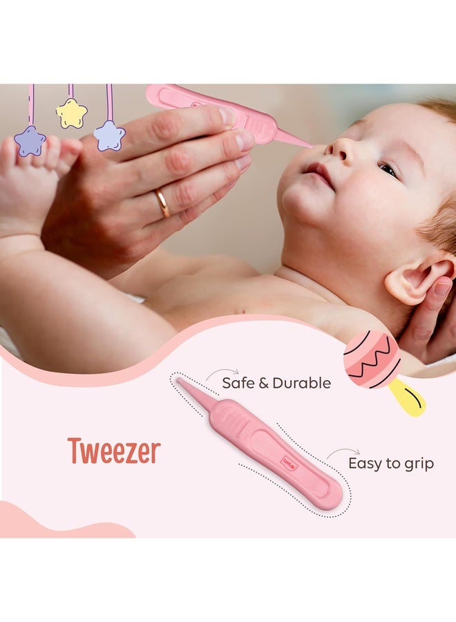 Luvlap Baby 4in1 Nail Grooming Set, Scissor, Clipper, Tweezer & Filer, Baby Grooming Kit, Baby Nail Scissor, Grooming Kit for New Born Baby, Baby Nail Cutter, New Born Grooming Kit, 4pcs, Pink, 0m+ - Image 4