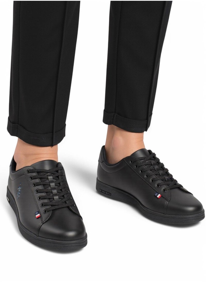 U.S. Polo Assn. - Men's Black Low-Top Sneakers - Bold Lace-Up Style, Comfortable Casual Footwear - Image 1